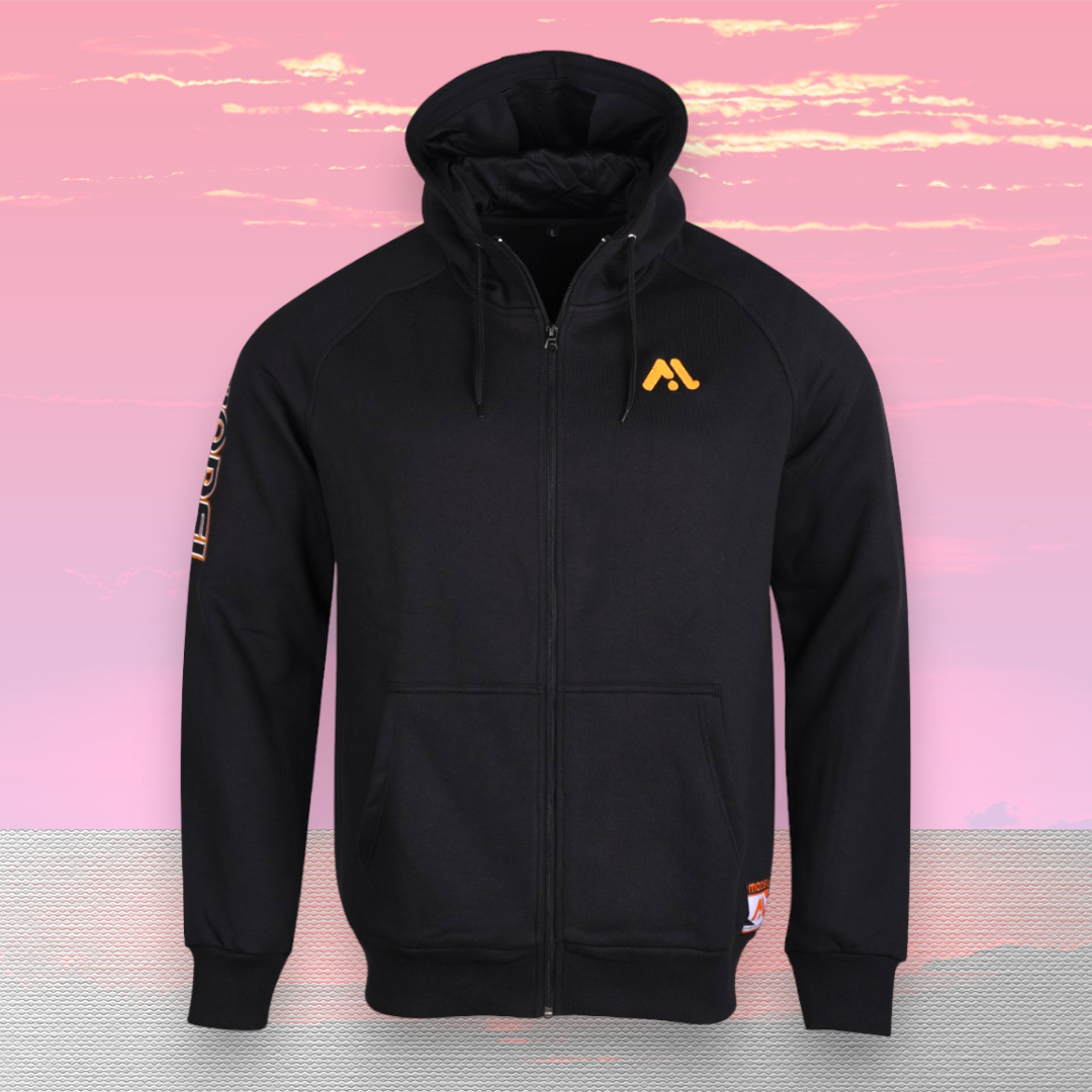 Mens Hoodies Zip Up Sports Casual Long Sleeve Comfort Black MODEL SPORTS WORKS LTD