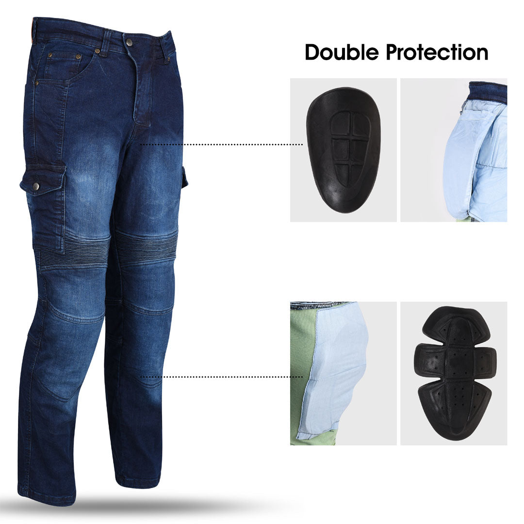 Men Motorbike Kevlar Blue Jeans Motorbike Protective with Armour MODEL SPORTS WORKS LTD