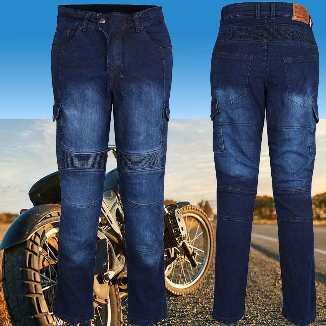 Men Motorbike Kevlar Blue Jeans Motorbike Protective with Armour MODEL SPORTS WORKS LTD