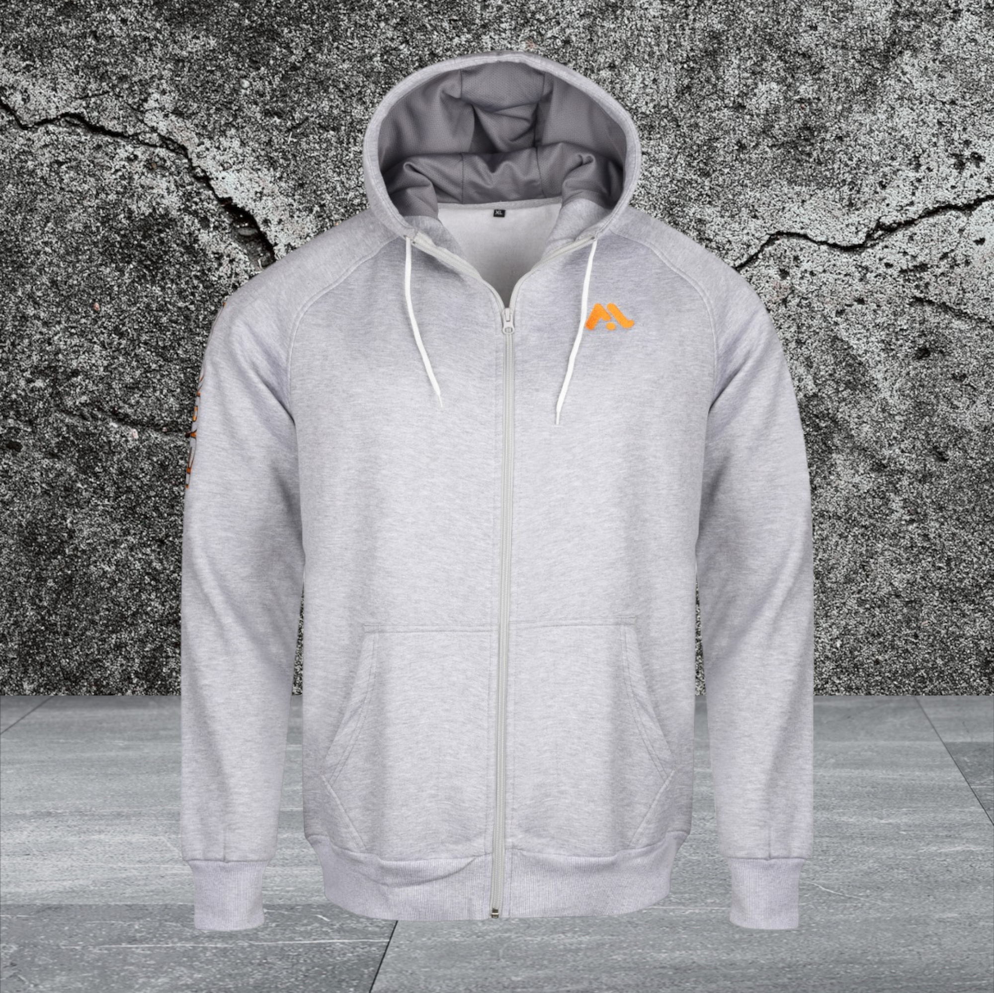 Mens Fleece Zip up Hoodies High Collar Sweatshirts Jumper Grey MODEL SPORTS WORKS LTD