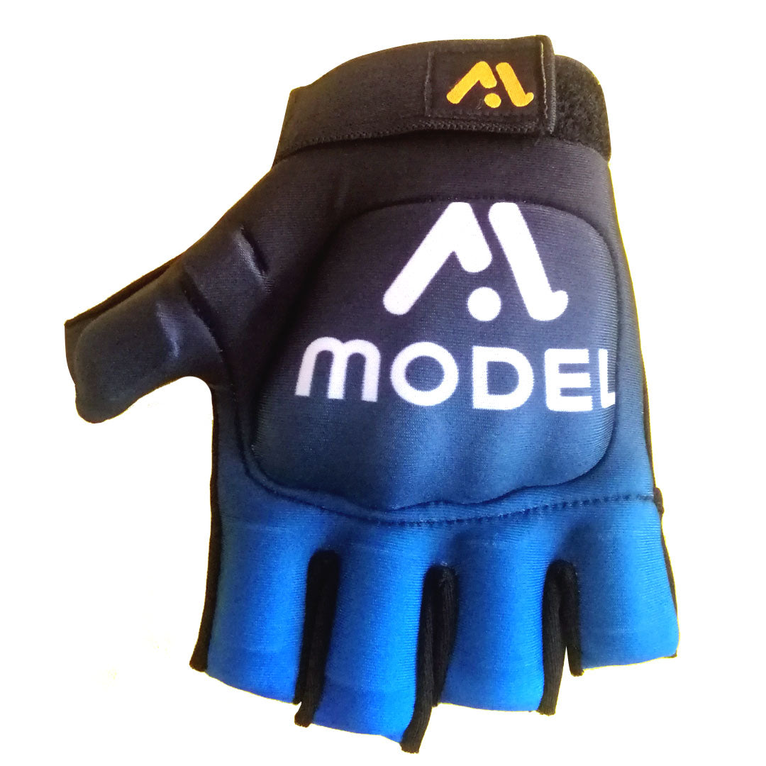 Field Hockey Gloves Left Hand Full Protection - Black Blue MODEL SPORTS WORKS LTD