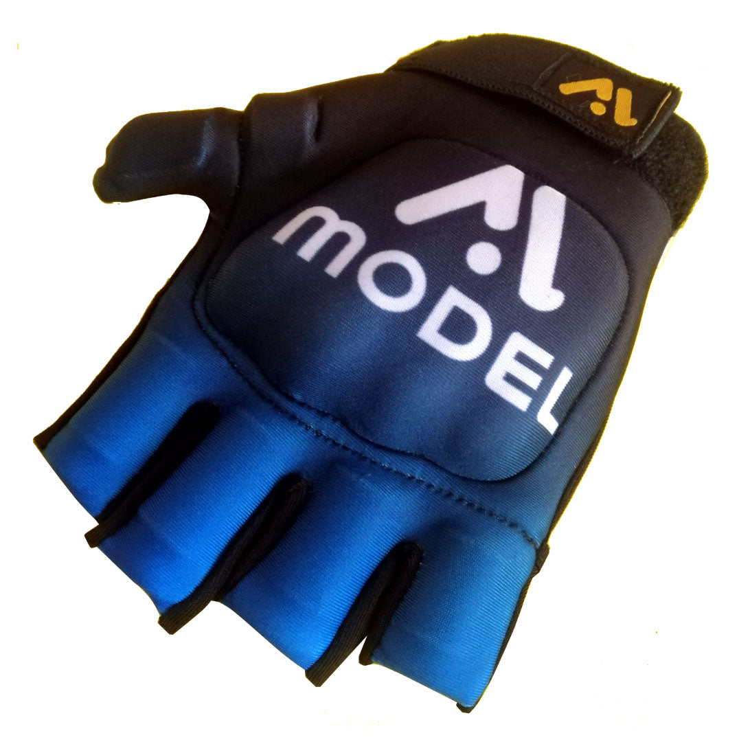 Field Hockey Gloves Left Hand Full Protection - Black Blue MODEL SPORTS WORKS LTD