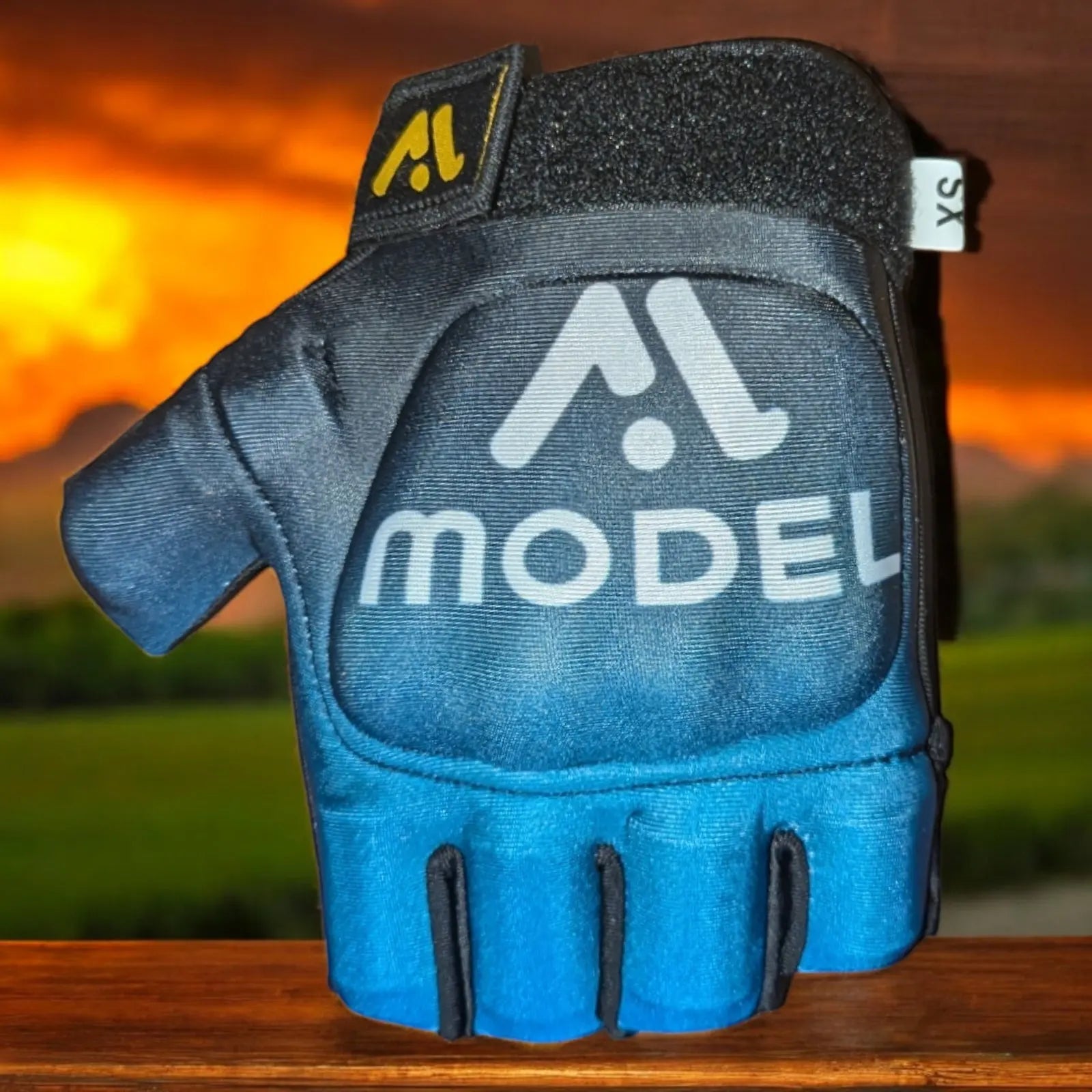Left hand hockey glove Full Back Hand Protection - Black Blue MODEL SPORTS WORKS LTD